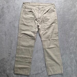 Levis 514 Jeans Mens 36X30 Beige Straight Fit Mid Rise Soft Twill Modern